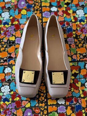 POLO RALPH LAUREN Taupe Leather Flats Size US 6